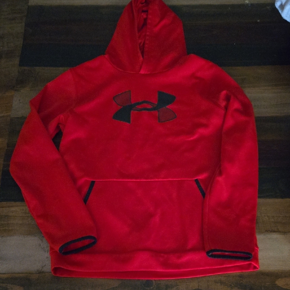 Under Armour Red Hoodie with Black Logo
